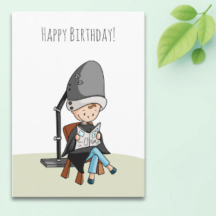 Hairdresser Happy Birthday - Cartão Personalizado