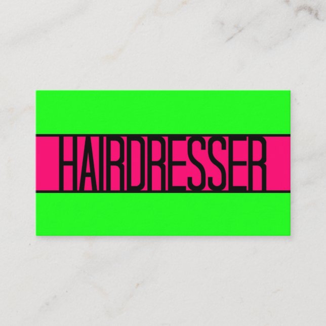 Hairdresser Neon Green e Hot Pink Cartão de visita (Frente)