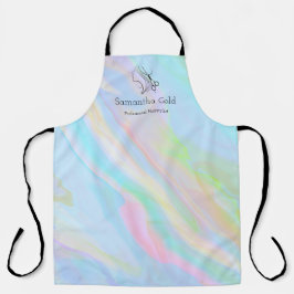 Hairstylist Apron Rainbow Logotipo Holográfico Sal