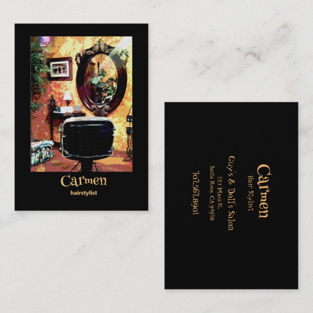 Hairstylist Sassy Hair Salon Cartão de visita (Frente/Verso)