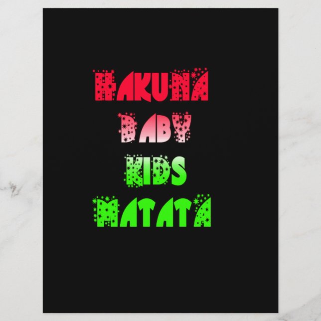 Hakuna Matata Baby Kids Oferece incríveis desenhos (Frente)