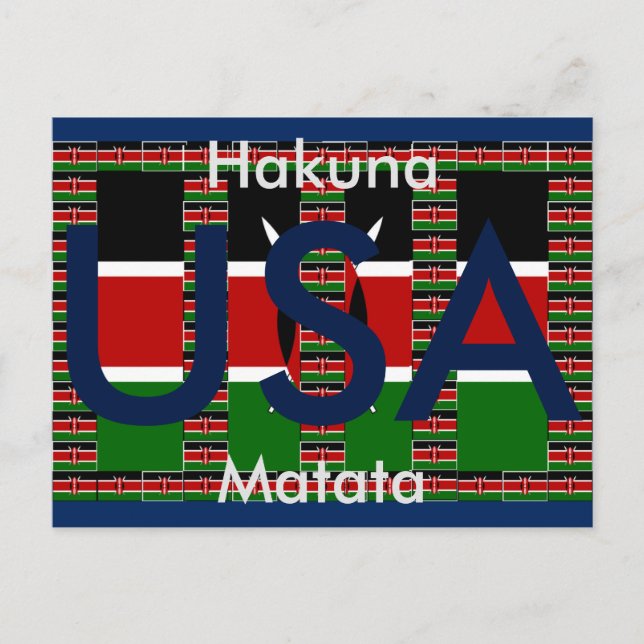 Hakuna Matata EUA Quênia Black Green Cartão (Frente)