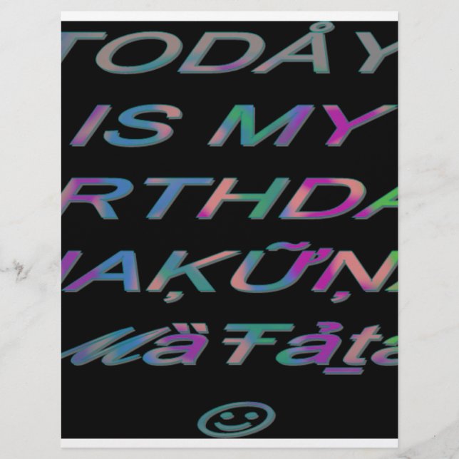 Hakuna Matata Hoje é meu aniversário Hakuna Matata (Frente)