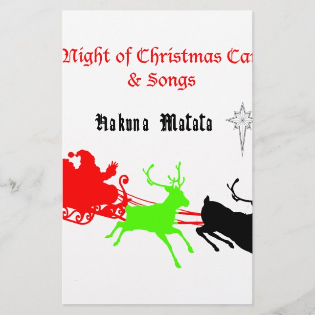Hakuna Matata Presentes do Papai Noel com canto de (Frente)