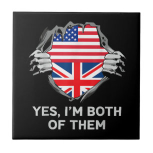 Half American Half British USA England Flag Mens W