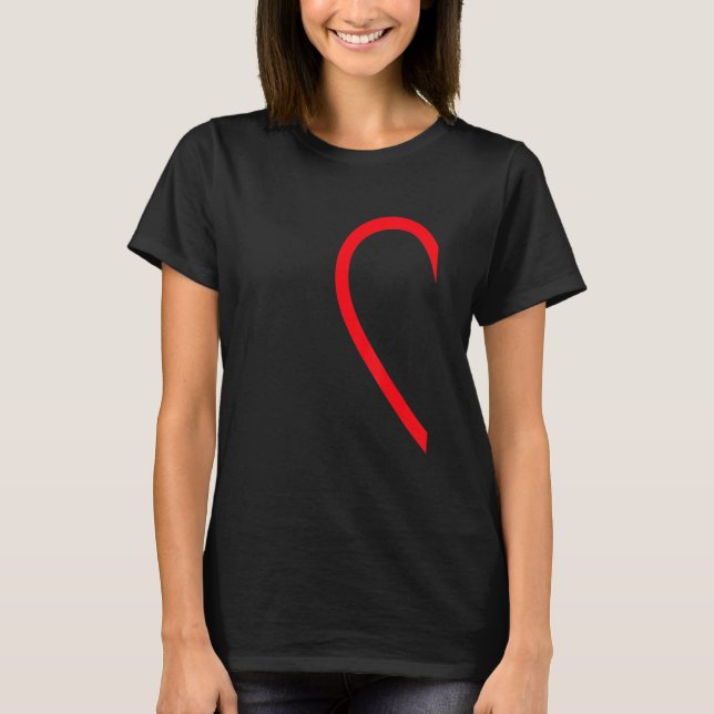 Half Heart Left Hand Side Love Couple Camisa Parej (Frente)