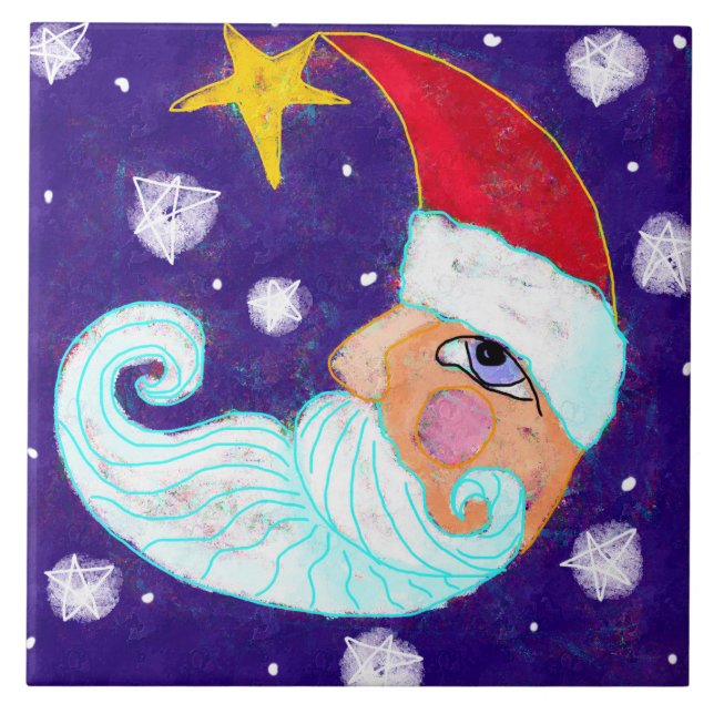 Half Moon Santa Claus Abstrato Art (Frente)