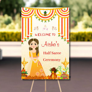 Half Saree sinal de boas-vindas Halff sari poster