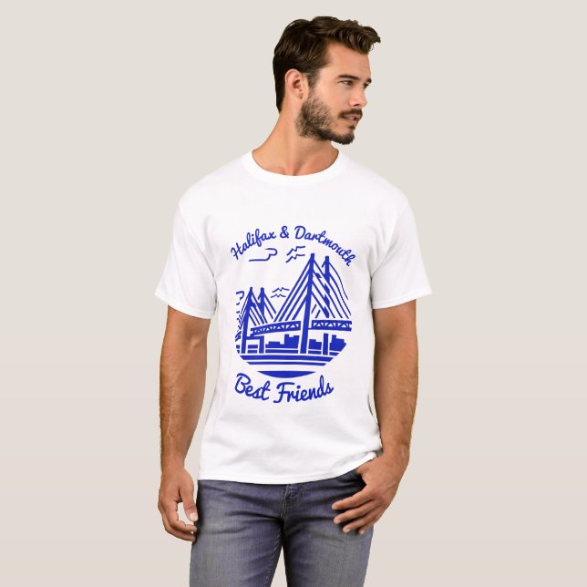 Halifax & Dartmouth melhores amigos Camisa Nova Es (Frente Completa)