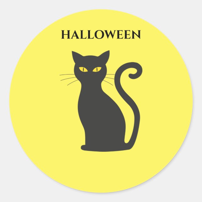 HALLOWEEN, adesivos pretos de gatos. (Frente)