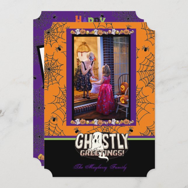 Halloween Adicionar Sua Foto (Frente/Verso)