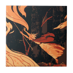 Halloween Antigo, Bruxa Má com Fogo na Floresta