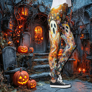 Halloween Art Deco Fantasmas Divertidos Leggings