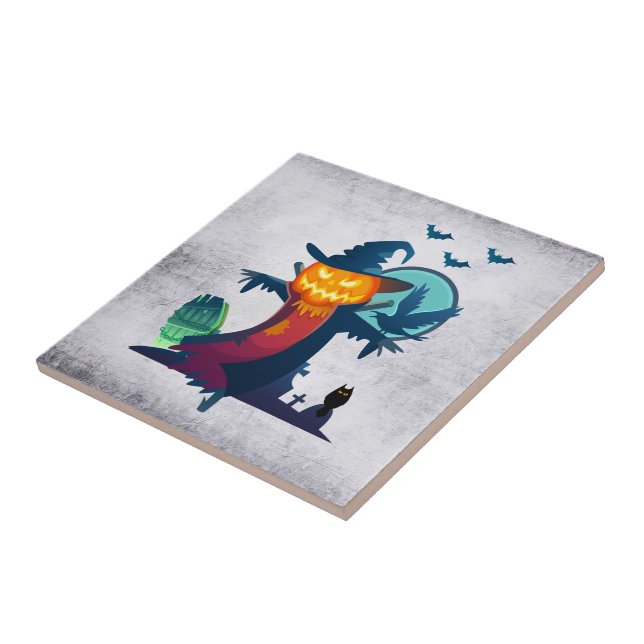 Halloween Assombrado A Espantalho Com Morcegos e C (Lateral)