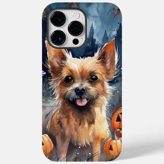 Halloween Australiano Terrier With Pumpkins Scary (Verso)