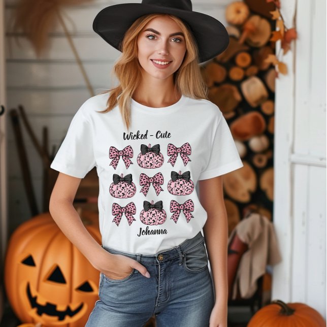 Halloween / Autumn Pumpkins e arcos - Coquetel ros (Halloween / Autumn Pumpkins and bows pink Coquette Tri-Blend Shirt)