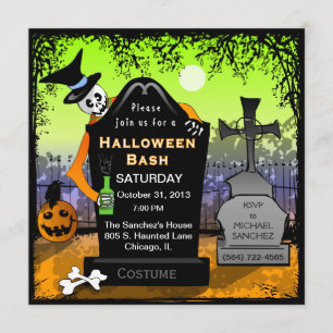 Halloween Bash Graveyard Convite