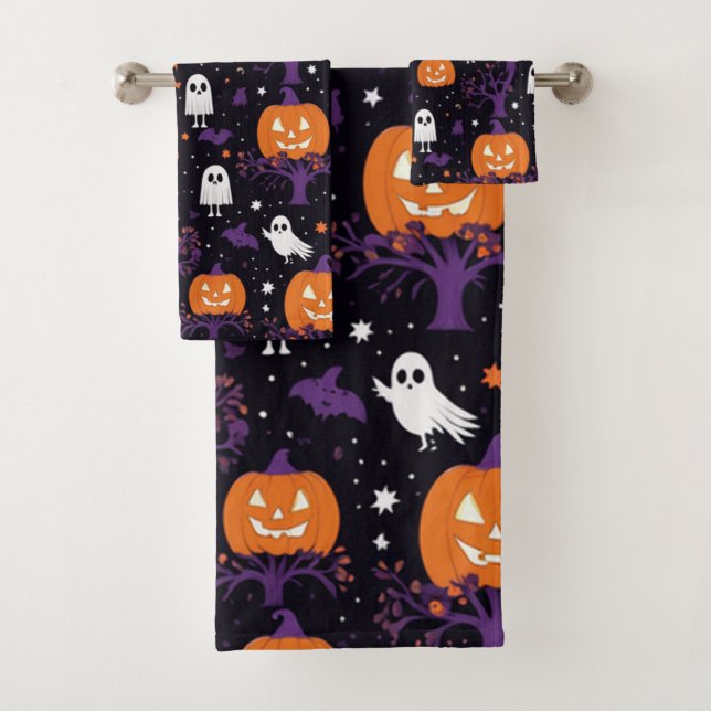 Halloween Bath Toalha Set. (Insitu)