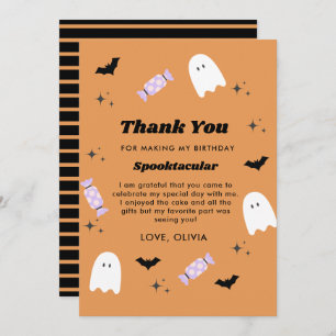 Halloween Birthday Spooktacular Cartões de agradec