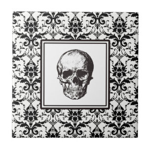HALLOWEEN Black Gothic Cor damasco Skull