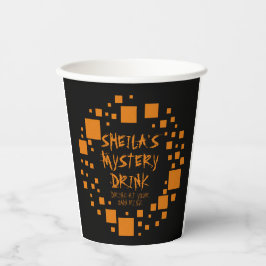Halloween Black Orange Squares Name Spooky Beber