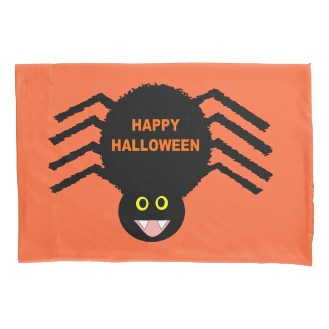 Halloween Black Spider Pillowcase (Frente)