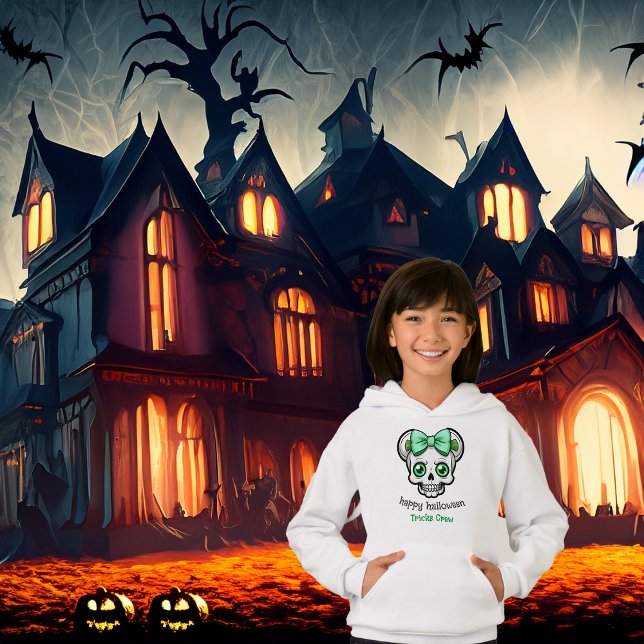 Halloween Bonito Skull Green Arco Personalize (Criador carregado)