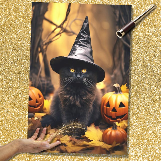 Halloween Bruxa Cat 4 - Papel de Decoupage (Criador carregado)