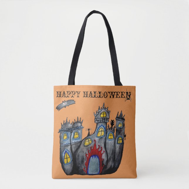 Halloween Castle Art Tote Bag (Frente)