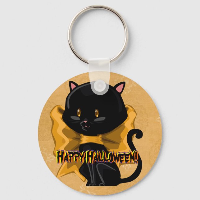 Halloween Cat Chaveiro (Frente)