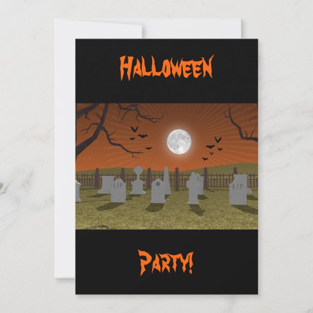 Halloween: Cena de Gravidez: Cartão de Convite (Frente)