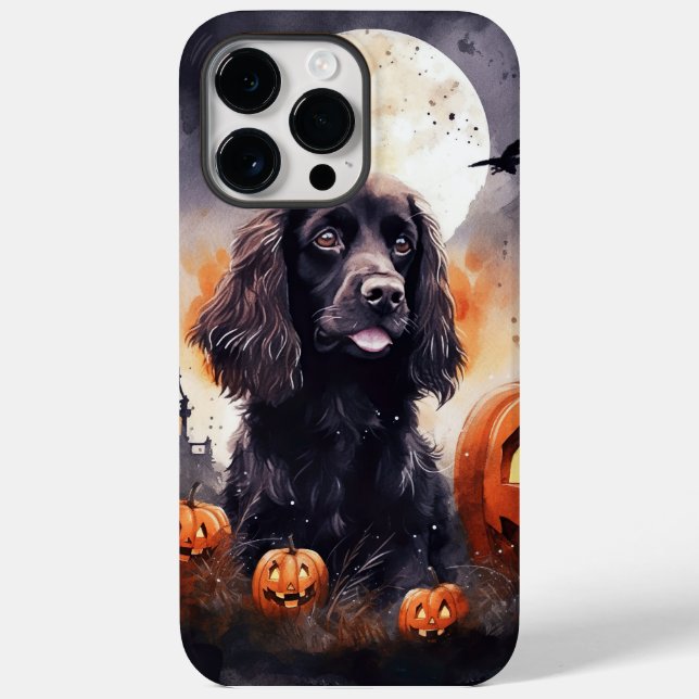 Halloween Cocker Spaniel Com Pumpkins (Verso)