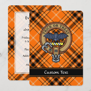 Halloween Crest sobre o Convite de Tartan