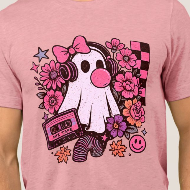 Halloween de Bublegum Aestético Retro Ghost Girl (This ghost girl design mixes 90s aesthetic nostalgia with playful Halloween charm.)