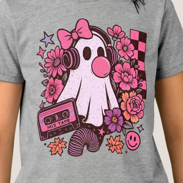 Halloween de Bublegum Aestético Retro Ghost Girl (This ghost girl design mixes 90s aesthetic nostalgia with playful Halloween charm.)