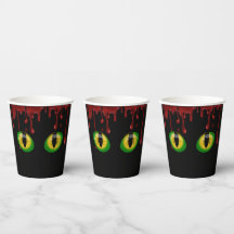 Halloween Derrama Sangue Assustador Olhos Verdes M