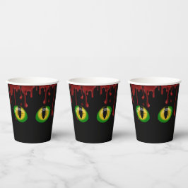 Halloween Derrama Sangue Assustador Olhos Verdes M