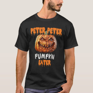Halloween Engraçado Peter Pumpkin Comendo Camisa