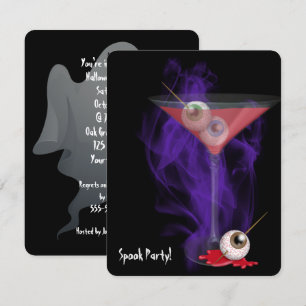 Halloween Eyeball Martini em convite de fumaça ro