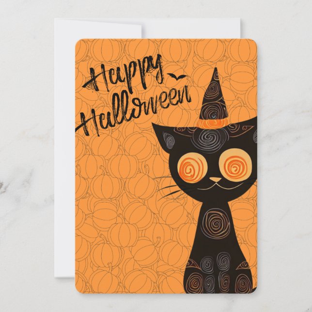 Halloween/gato/abóbora/queda (Frente)