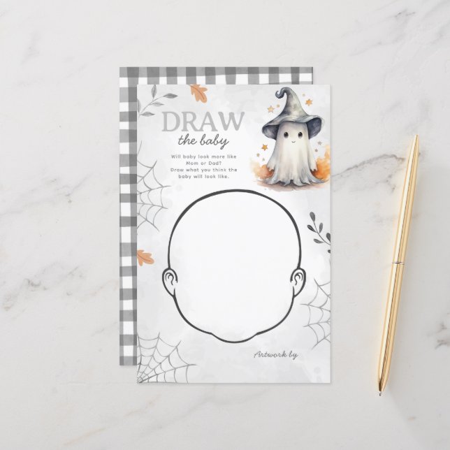 Halloween Ghost Desenhar Jogo do Chá de fraldas (Frente/Verso In Situ)