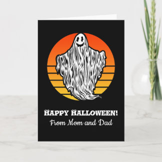Halloween Ghost Tem Belo Cartão Retroativo
