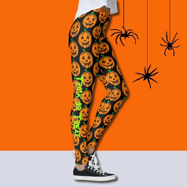 Halloween Happy Pumpkin Leggings Yoga Pants (Criador carregado)