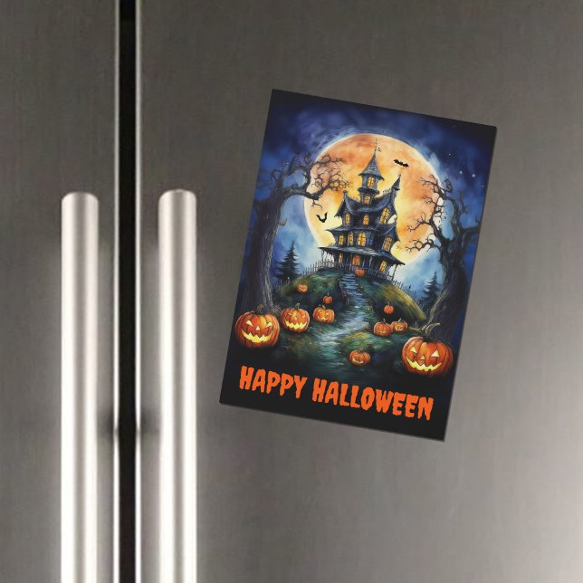Halloween Hauneen House e Pumpkins Magnetic Card (Criador carregado)