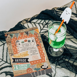 Halloween Hayride e Pumpkin Carving Convite