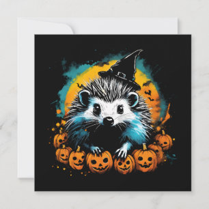 Halloween Hedgehog e abóboras fofos