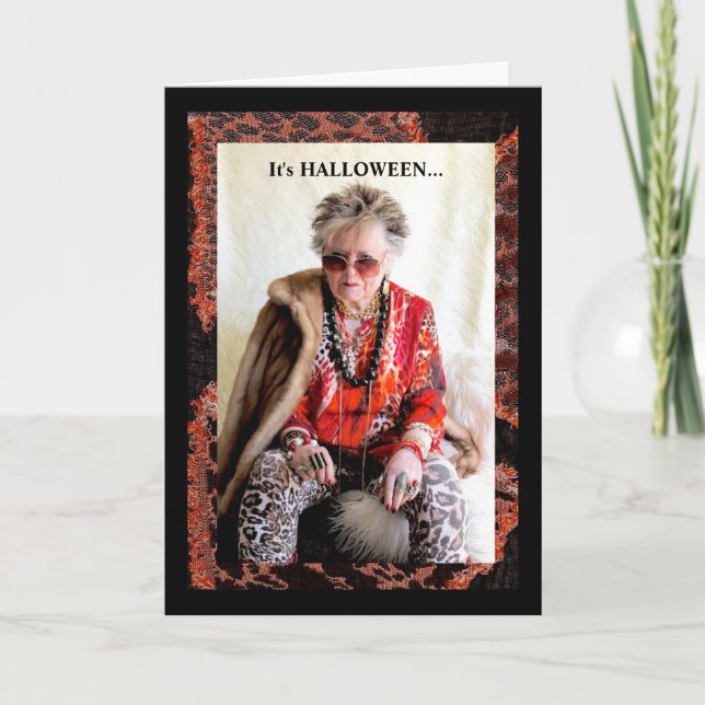 Halloween Humoroso e Cartão de Cafeína (Frente)