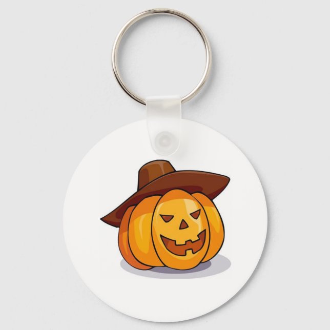 Halloween Jack-O-Lantern Chaveiro (Frente)
