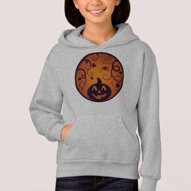 Halloween Jack ou lanterna abóbora face e aranha (Frente)