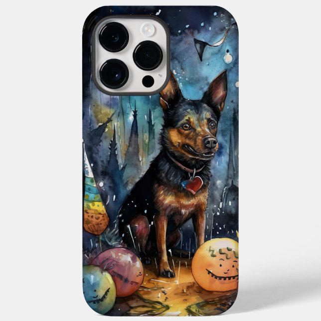 Halloween Kelpie Australiano Com Abóboras Assustad (Verso)